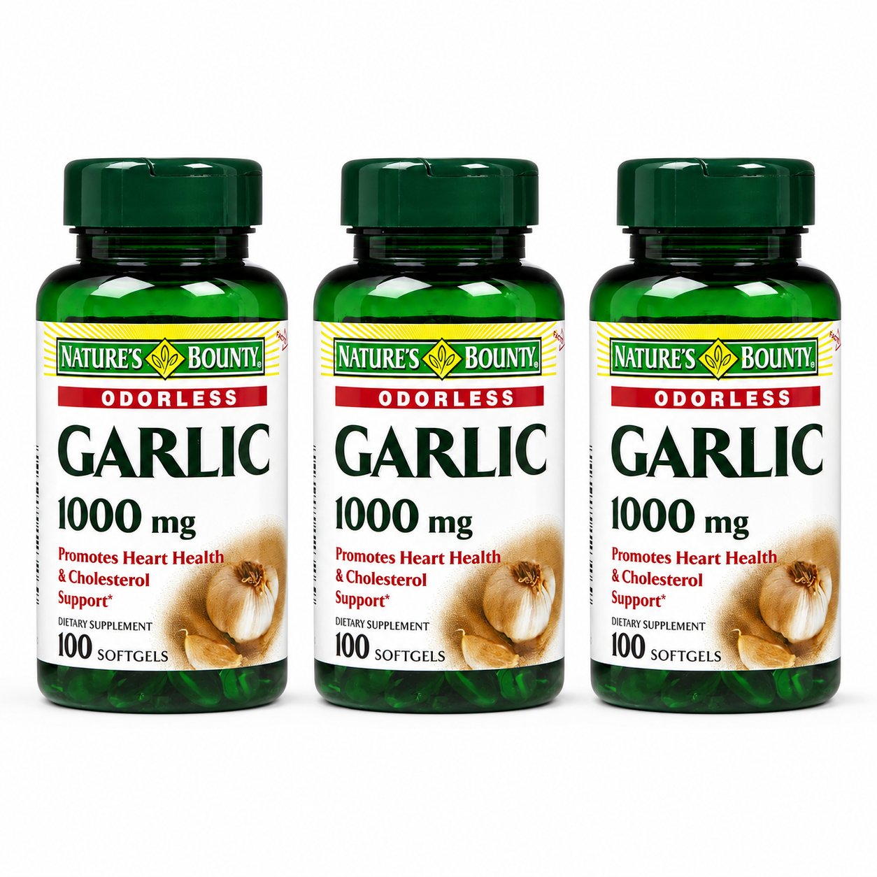 Nature's Bounty Garlic Extract Supplement Supports Circulatory Function Rapid Release Softgels 100 ct 0.04 oz Nature's Bounty